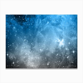 Blue Grey Galaxy Space Background Canvas Print