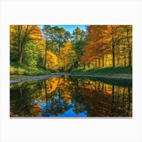 Serene Autumn Reflections 3 Canvas Print