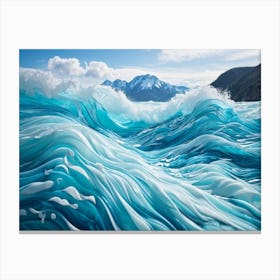 Abstract Ocean Scene At A Tropical Glacier Under Bright Daylight Nature Inspired Ripples Forming In 2 1 Canvas Print