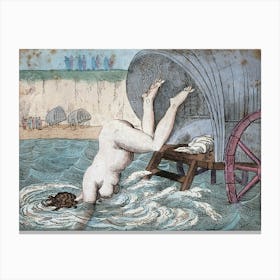 Naked Woman In The Water Canvas Print