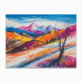 Withered Winter Hills Canvas Print