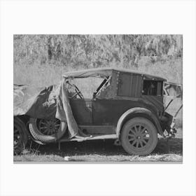 Automobile Belonging To Migrant Cane Chair Worker, Paradis, Louisiana By Russell Lee Canvas Print