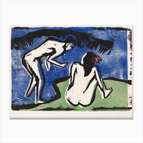 Bathing Couple, Ernst Ludwig Kirchner Canvas Print