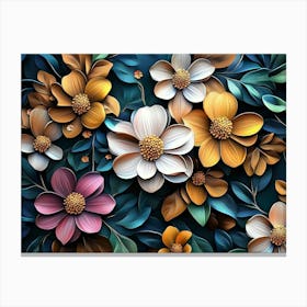 Flowers Wallpaper 1 Canvas Print