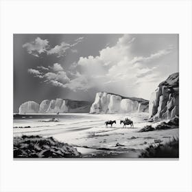 A Horse Oil Painting In Navagio Beach (Shipwreck Beach), Greece, Landscape 2 Canvas Print