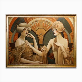 Two Ladies Art Deco Canvas Print