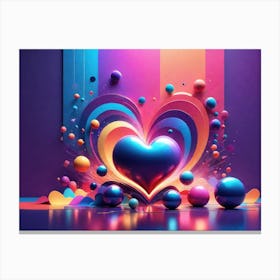 Colorful Heart Creative Art Print 6 Canvas Print