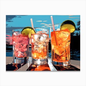 Drinks On The Beach 1 Canvas Print