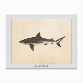 Angel Shark Silhouette 3 Poster Canvas Print