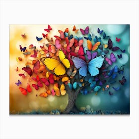 Background Of The Fantastic Butterfly Tree 1 Canvas Print