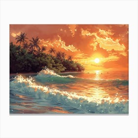 Sunset At The Beach 5 Canvas Print