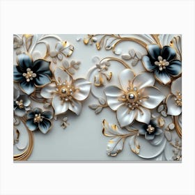 3d Flower Wall Art 1 Canvas Print