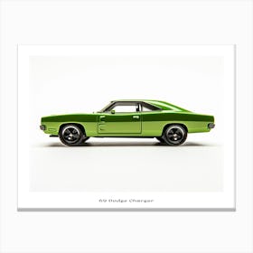 Toy Car 69 Dodge Charger Green Poster Canvas Print