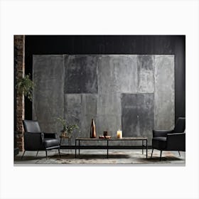 Abstract Retro Design Featuring Block Patterns Mimic Aged Concrete With Rough Texture Set Against T (6) Canvas Print