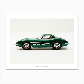 Toy Car 55 Corvette Green 2 Poster Canvas Print