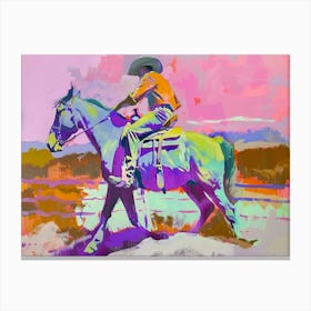 Neon Cowboy In Nevada Painting Canvas Print