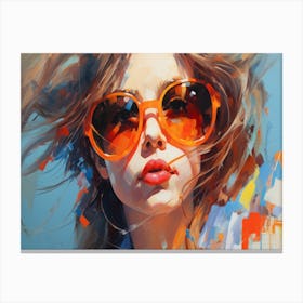 Girl In Sunglasses 2 Canvas Print