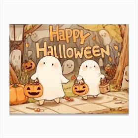 Detailed Happy Halloween Canvas Print