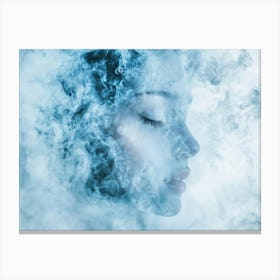 Woman'S Face In Smoke Canvas Print