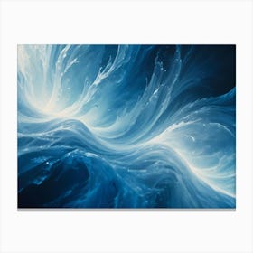 Abstract Image Of Swirling, Translucent Lines In Shades Of Blue And White Against A Dark Background, Creating A Dreamlike And Ethereal Effect Canvas Print