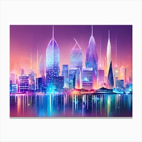 Futuristic Cityscape 37 Canvas Print