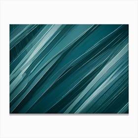 Abstract Background With Flowing, Diagonal Lines In Shades Of Teal And Green, Creating A Sense Of Movement And Depth Canvas Print