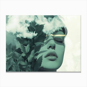 Ethereal Green Woman Canvas Print