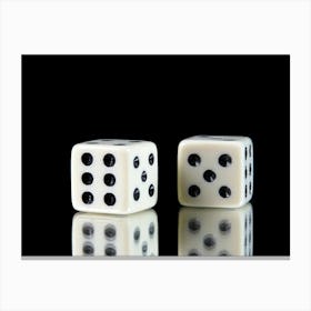 Dice On A Black Surface Canvas Print