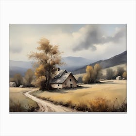 Cloud Oil Painting Farmhouse Nursery French Countryside (26) Canvas Print