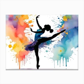 Ballerina silhouette ballet dance - Watercolor painting #5 Canvas Print