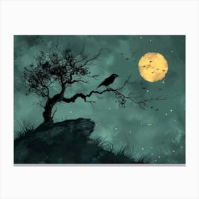 Crow On A Tree 3 Canvas Print