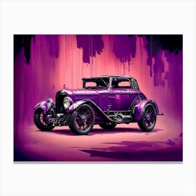 Old Car With Purple Paint Canvas Print