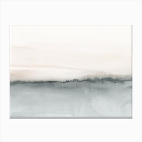 Watercolor Landscape 16 Gray And Soft Coral Canvas Print