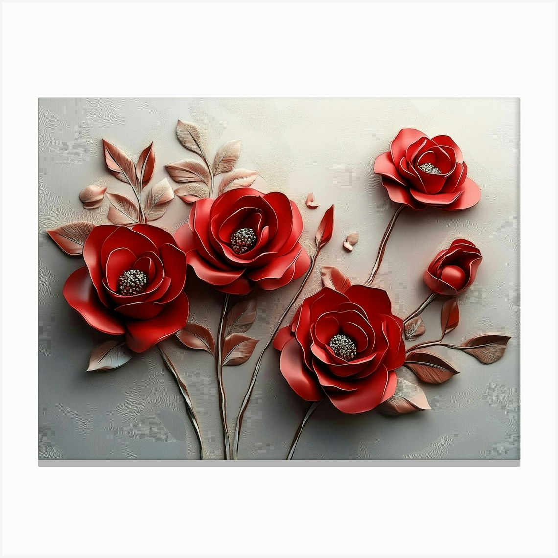 Red Roses Canvas Print by Divine Studio