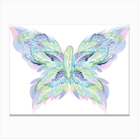 Vector Boho Style Shape Made Of Feathers 1 Canvas Print