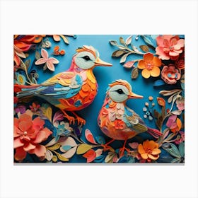 Default A Vividly Intricate Design Of Whimsical Birds And Deli 0 Canvas Print