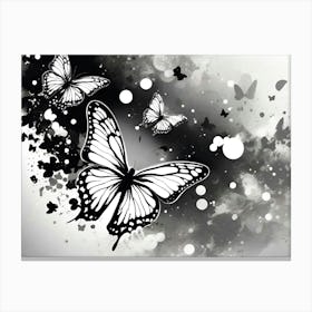 Black And White Butterflies 27 Canvas Print