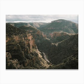 Dark Desert River Canyon Canvas Print