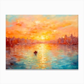 City Water Light Play Canvas Print