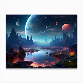 Space Landscape 1 Canvas Print