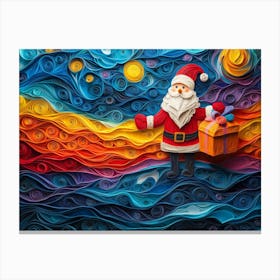 Paper Quilling Santa Claus II Canvas Print