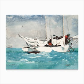 Key West, Hauling Anchor, Winslow Homer Canvas Print