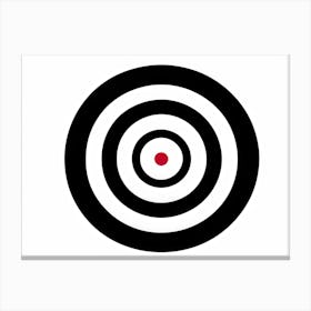 A White Logotype Centered On A Black Dartboard Depicting A Game Of Bullseye Symbolizing Achievement (1) Canvas Print