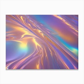 Abstract Image Of A Swirling, Iridescent, Pastel Design With A Pink, Blue, And Orange Color Scheme Canvas Print