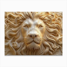 Peaceful 3D Lion Sleeping Canvas Print