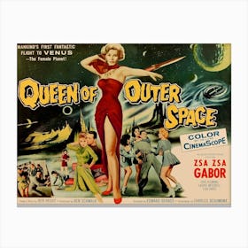 Zsa Zsa Gabor, Movie Poster, Queen From Outer Space Canvas Print