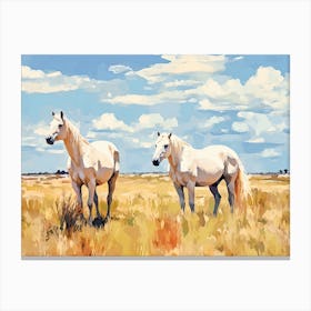 Horses Painting In Buenos Aires Province, Argentina, Landscape 1 Canvas Print