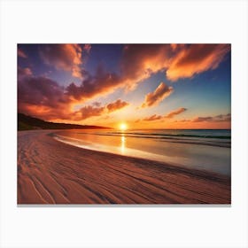 Sunset On The Beach 934 Canvas Print