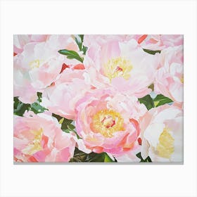 Pink Peonies Painting Canvas Print