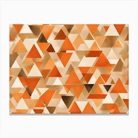 Overlapping Triangles In Warm, Earthy Tones Create A Dynamic And Abstract Geometric Pattern Canvas Print